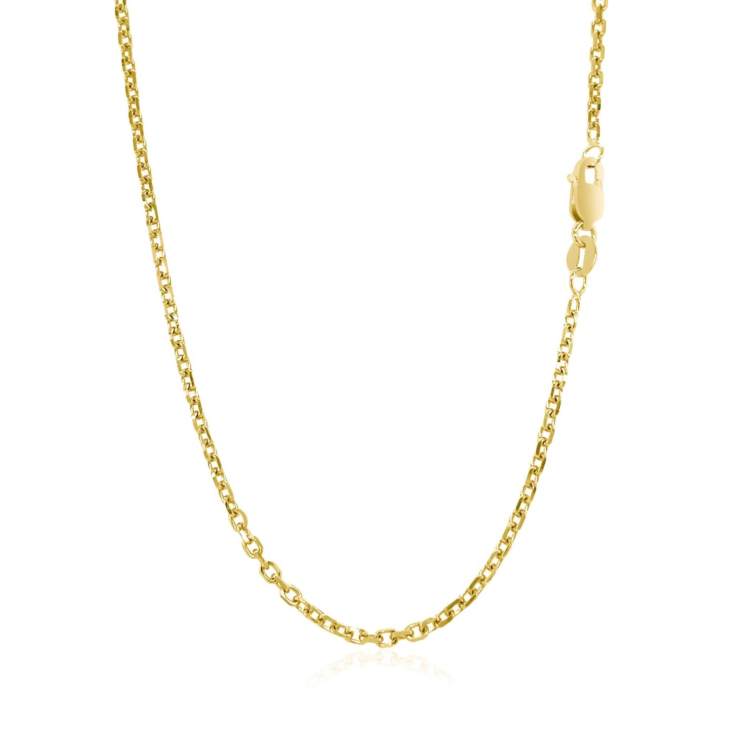 14k Yellow Gold Diamond Cut Cable Link Chain 1.8mm