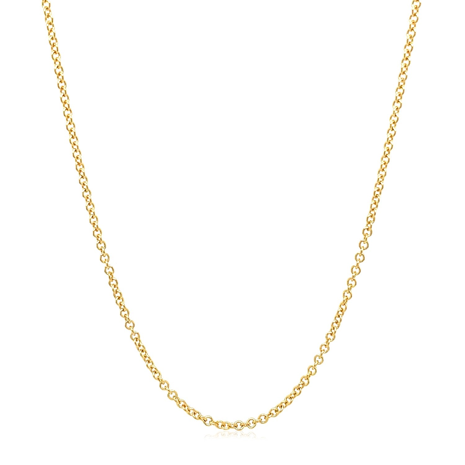 14k Yellow Gold Round Cable Link Chain 1.5mm