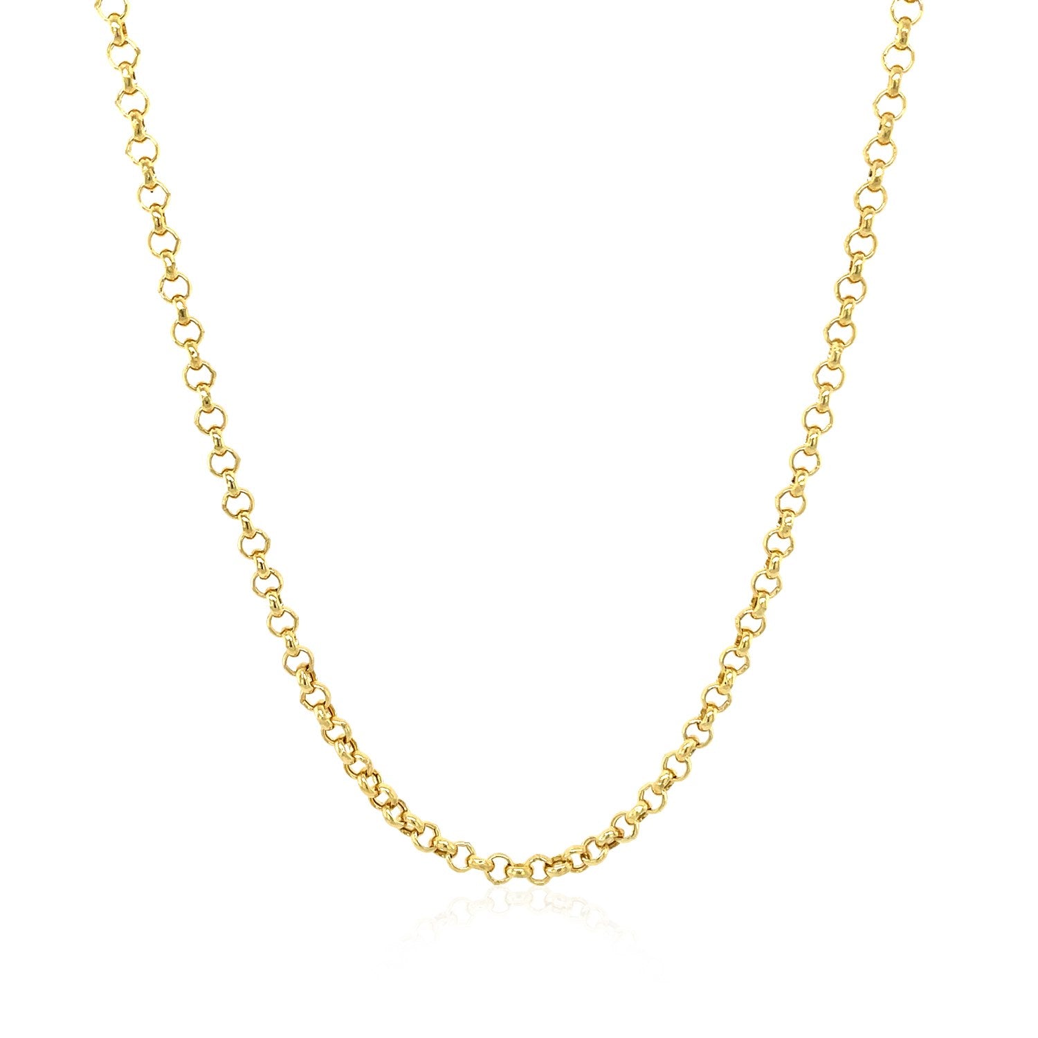 2.3mm 14k Yellow Gold Rolo Chain