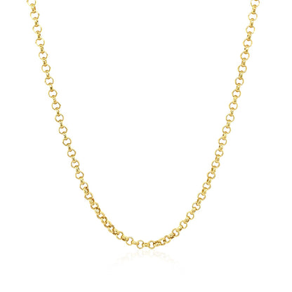 2.3mm 14k Yellow Gold Rolo Chain