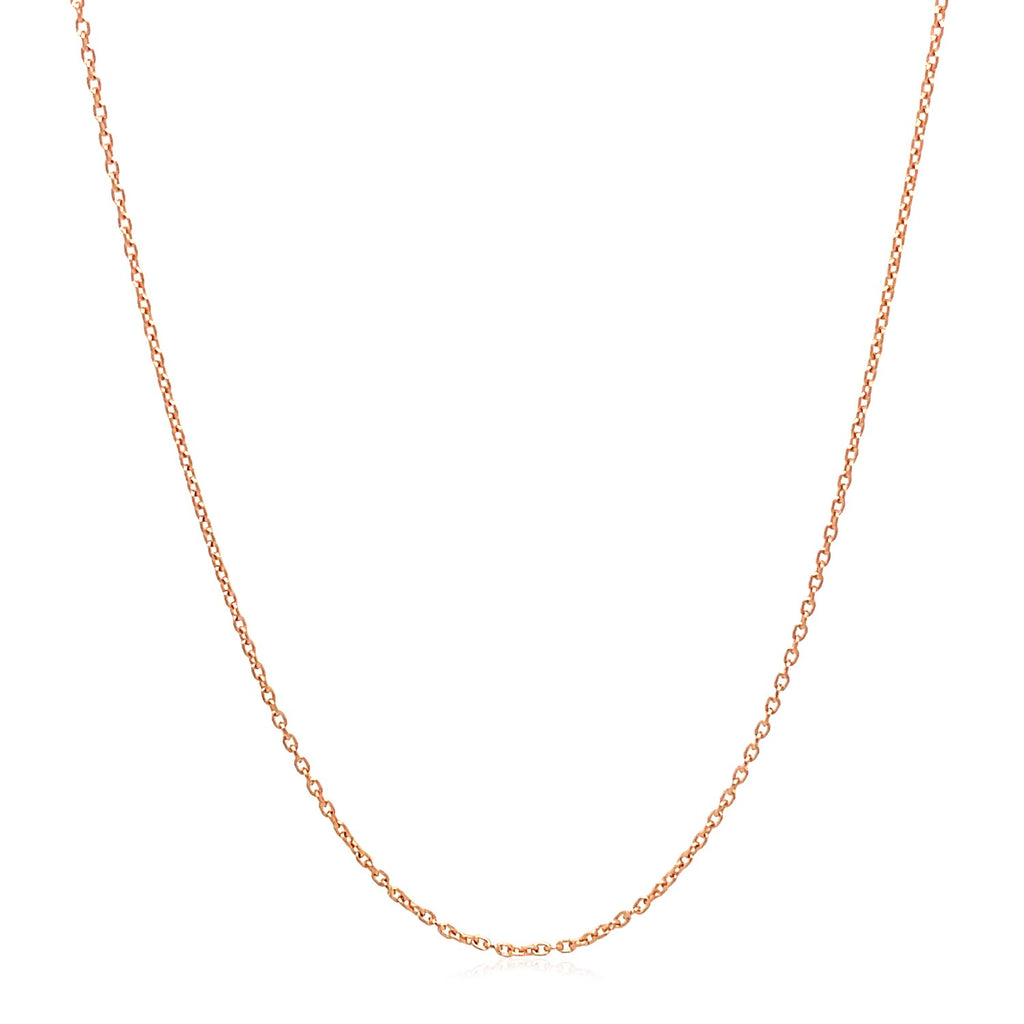 14k Rose Gold Oval Cable Link Chain 0.97mm