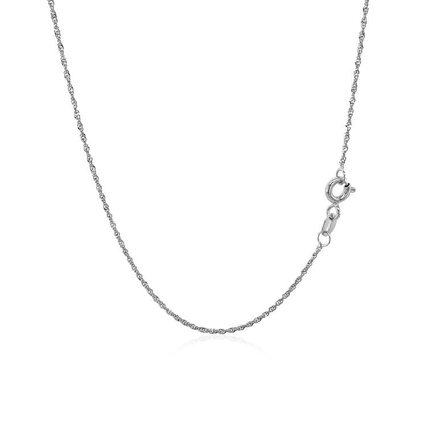 14k White Gold Singapore Chain 1.0mm