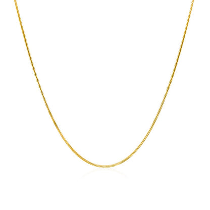 14k Yellow Gold Round Snake Chain 0.9mm