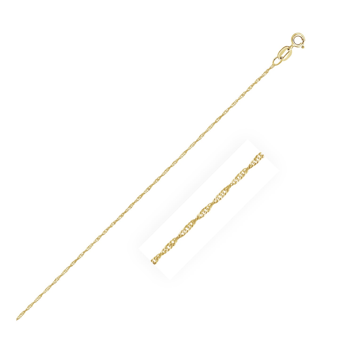 14k Yellow Gold Singapore Chain 0.8mm