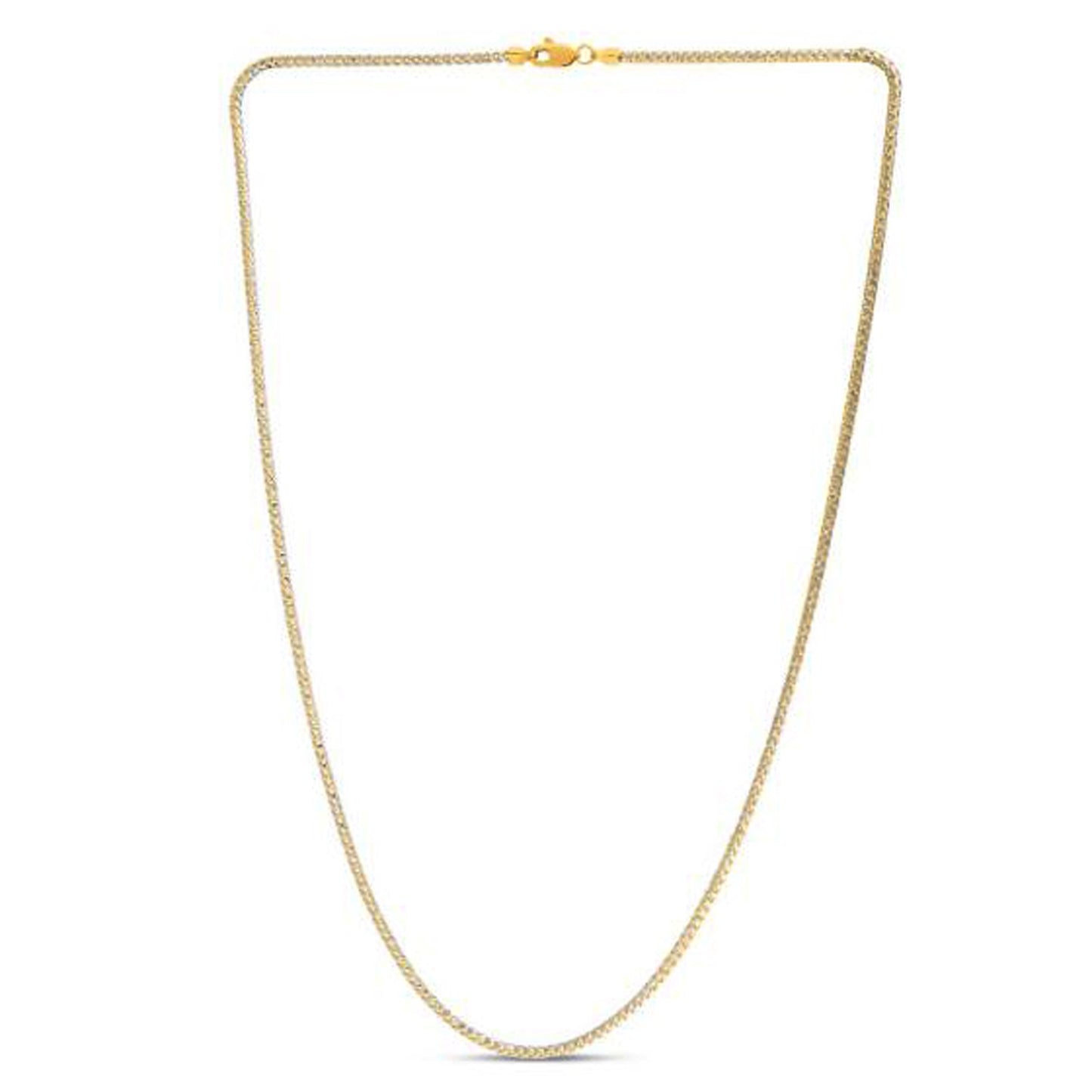 2.3mm 14k Yellow Gold Round Pave Franco Chain