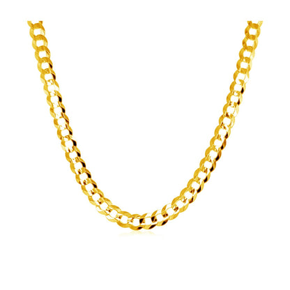 3.6mm 14k Yellow Gold Solid Curb Chain