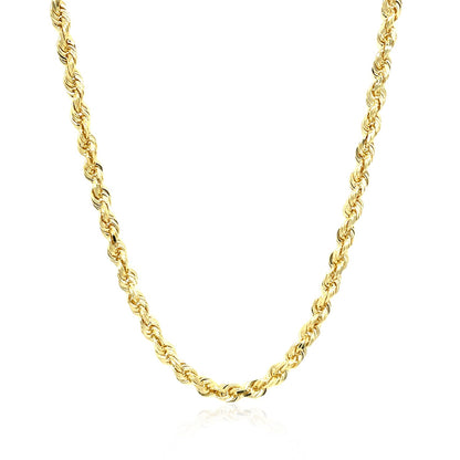 3.5mm 10k Yellow Gold Solid Diamond Cut Rope Chain