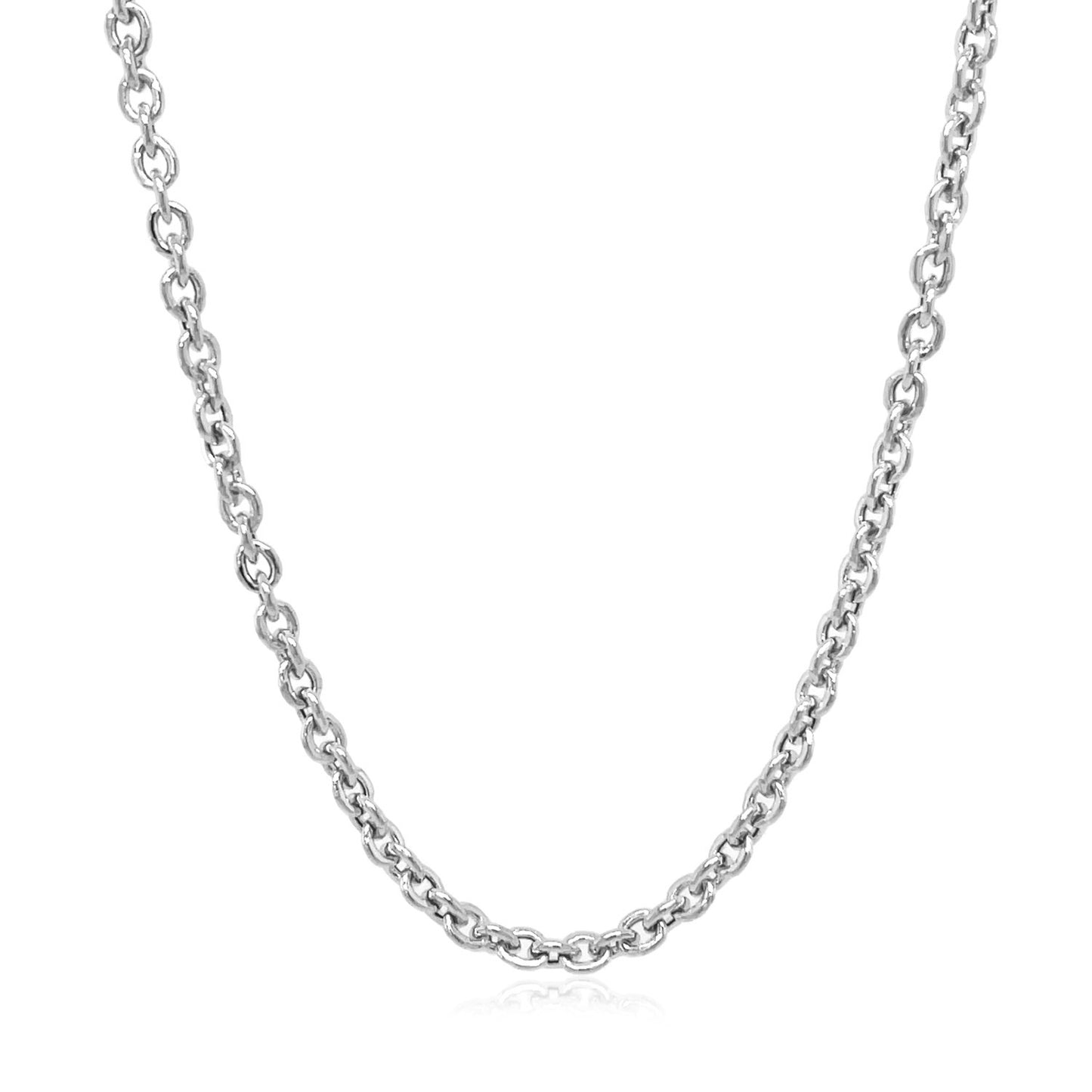 3.0mm 14k White Gold Forsantina  Lite Cable Link Chain