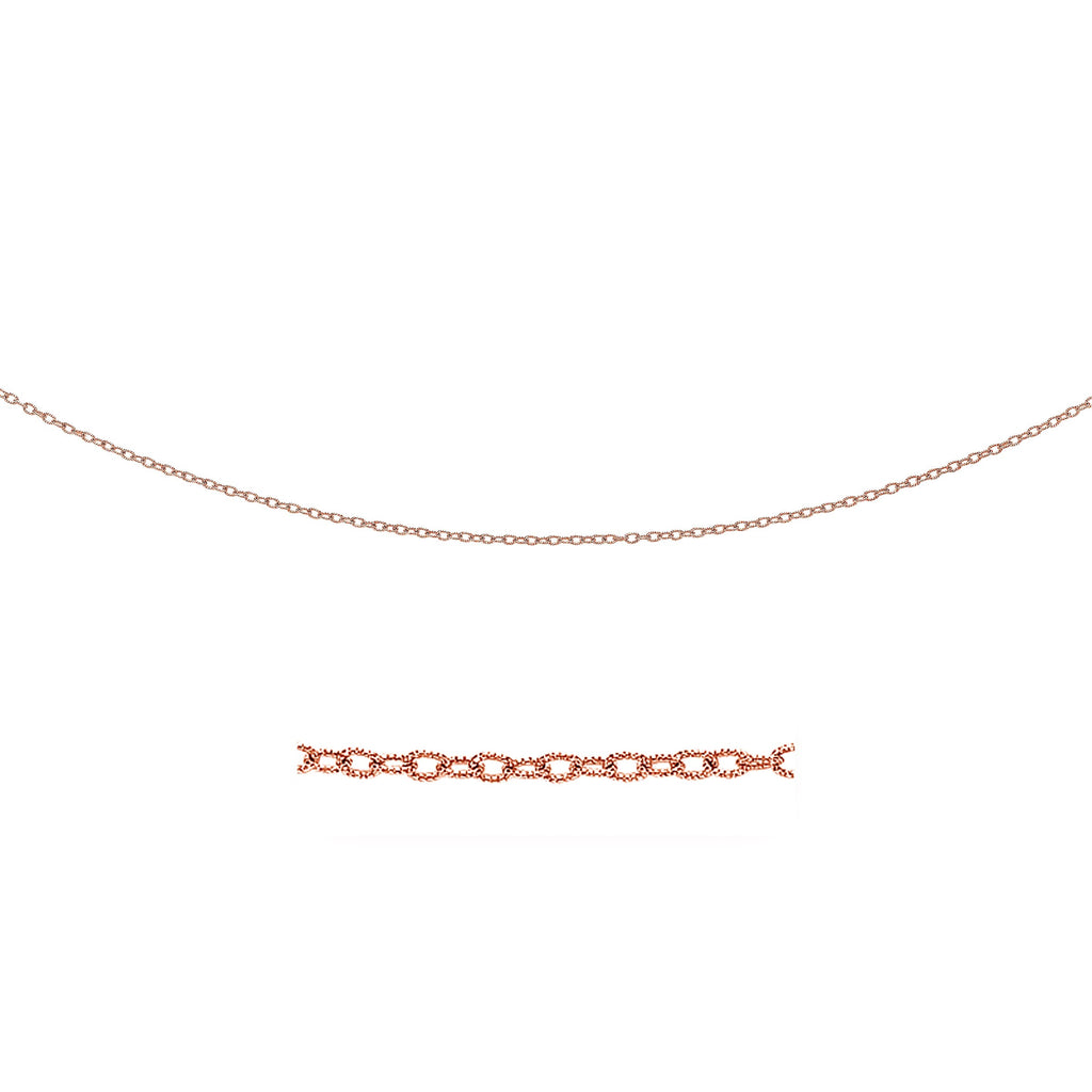 2.5mm 14k Rose Gold Pendant Chain with Textured Links