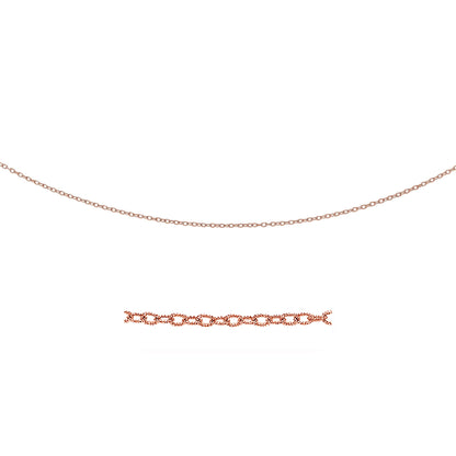 2.5mm 14k Rose Gold Pendant Chain with Textured Links