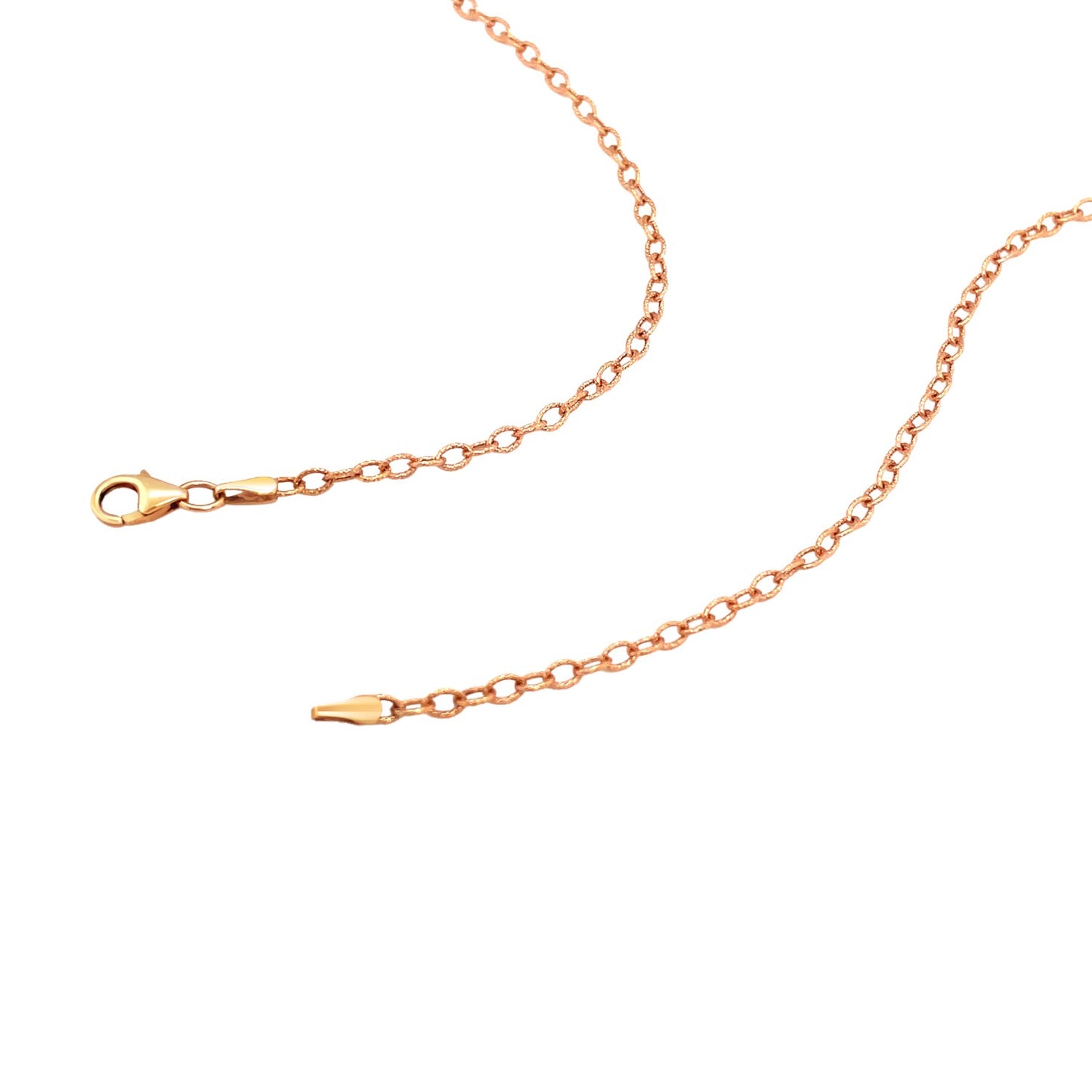 2.5mm 14k Rose Gold Pendant Chain with Textured Links