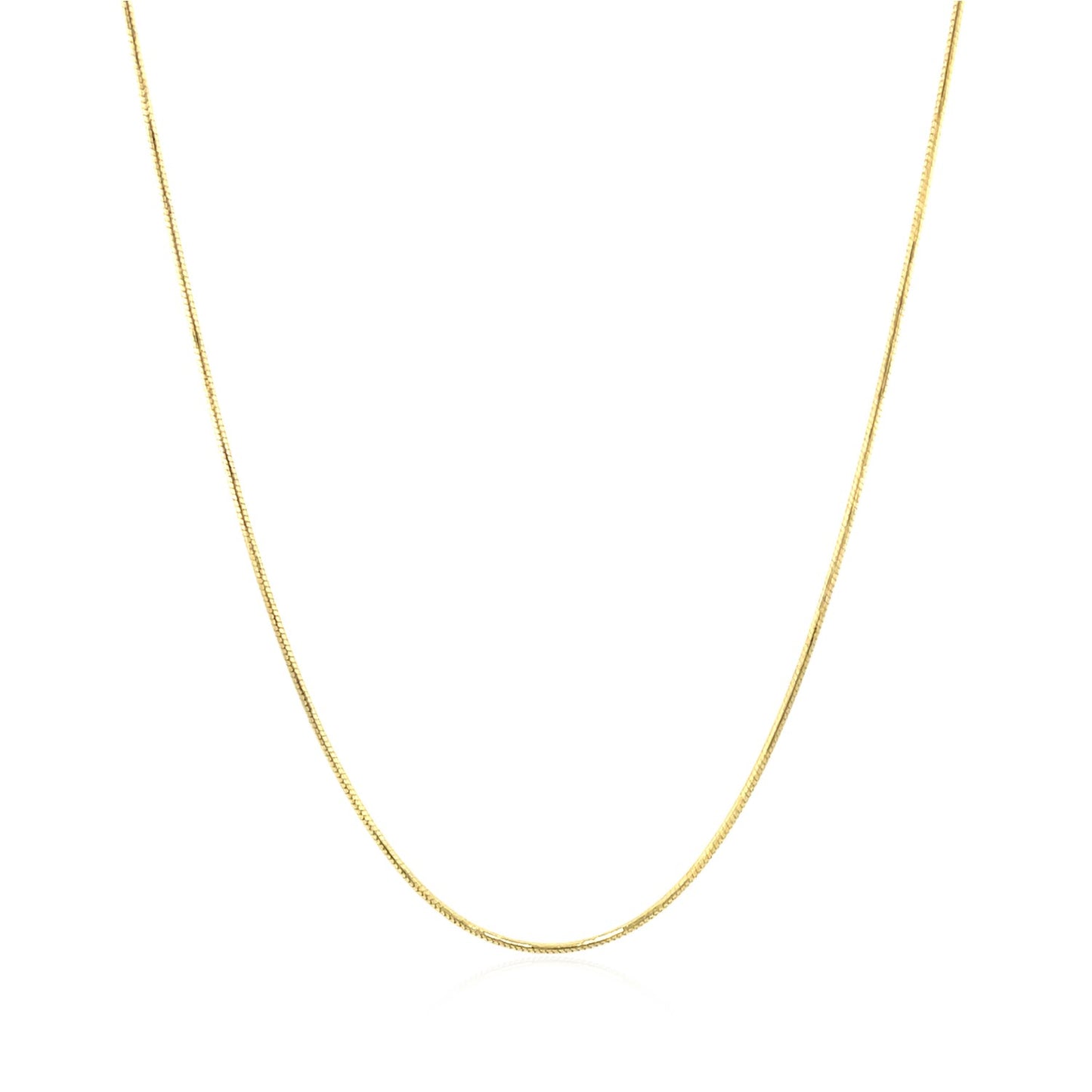 14k Yellow Gold Round Snake Chain 0.7mm