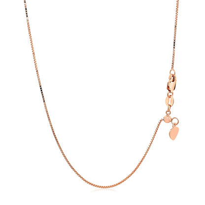 14k Rose Gold Adjustable Box Chain 0.7mm