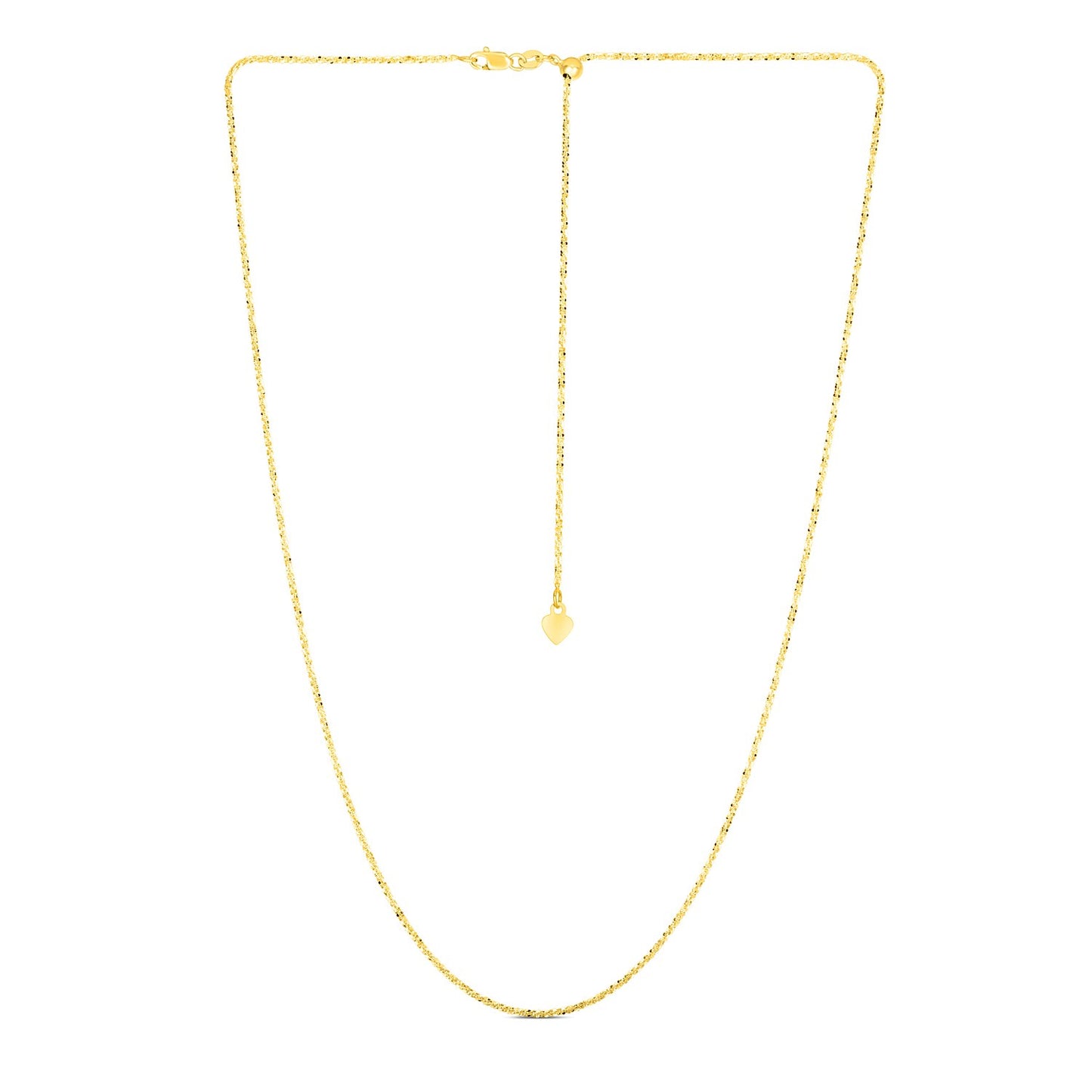 14k Yellow Gold Adjustable Sparkle Chain 1.5mm