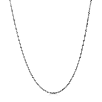 14k White Gold Adjustable Box Chain 1.1mm