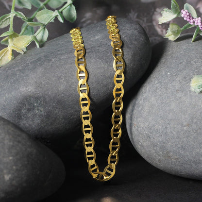 5.5mm 10k Yellow Gold Mariner Link Chain