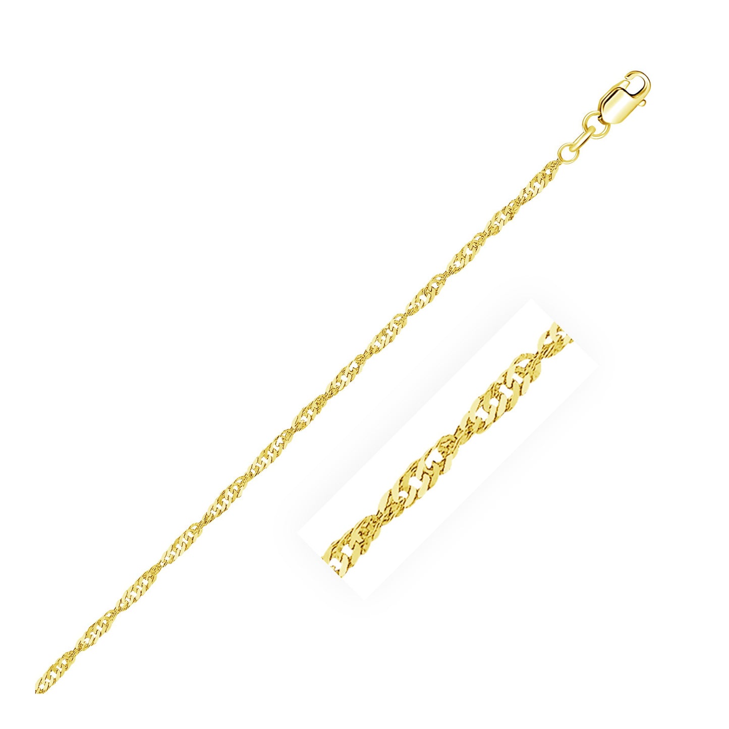 2.1mm 14k Yellow Gold Singapore Chain