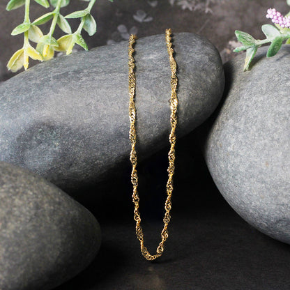 2.1mm 14k Yellow Gold Singapore Chain