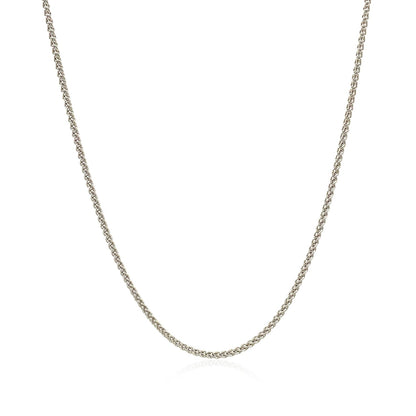 18k White Gold Round Wheat Chain 1.4mm