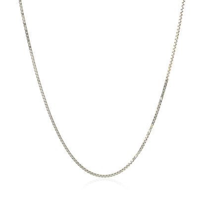 10k White Gold Classic Box Chain 0.8mm