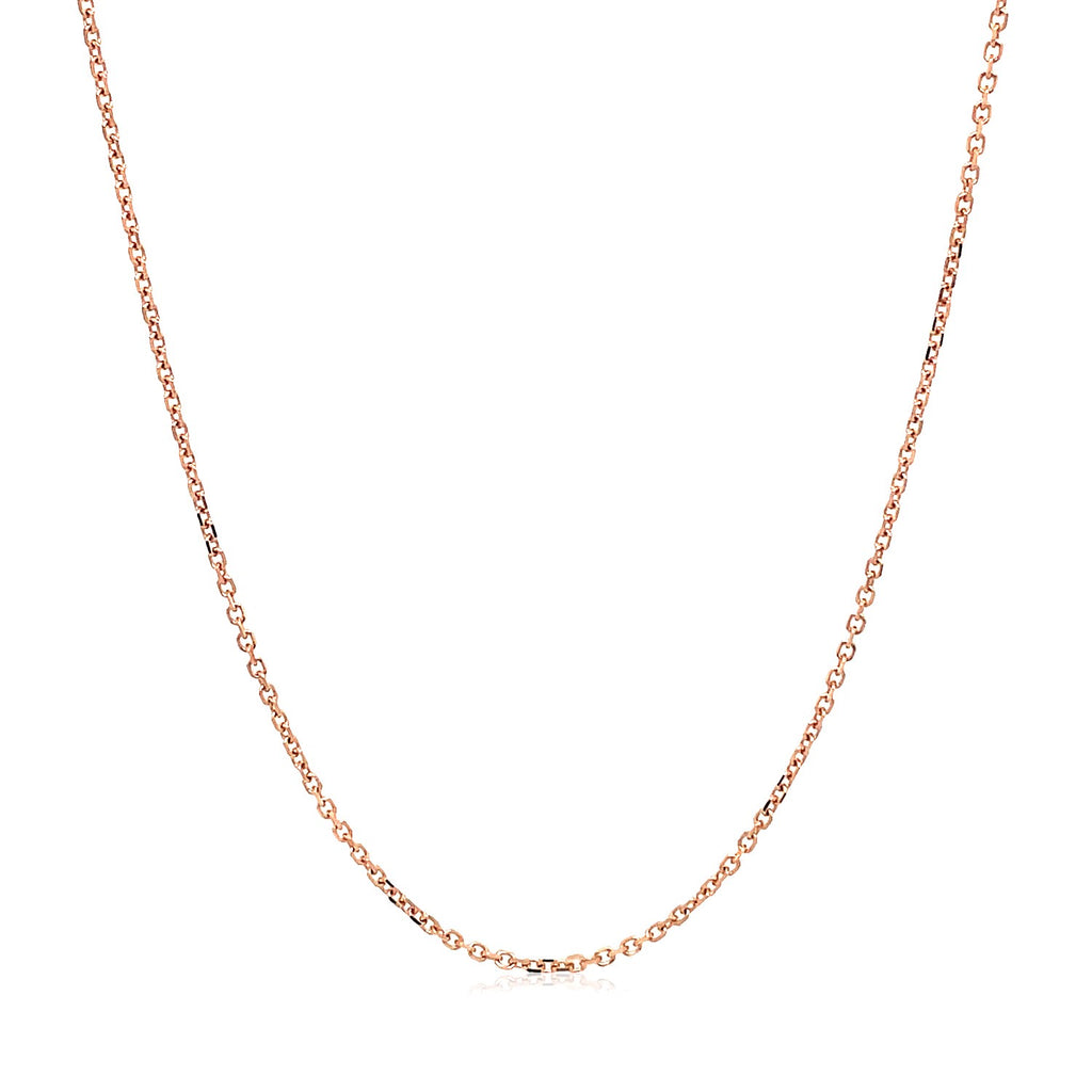 14k Rose Gold Diamond Cut Cable Link Chain 1.1mm