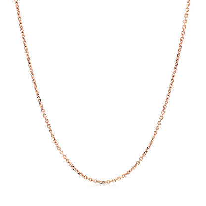 14k Rose Gold Diamond Cut Cable Link Chain 1.1mm