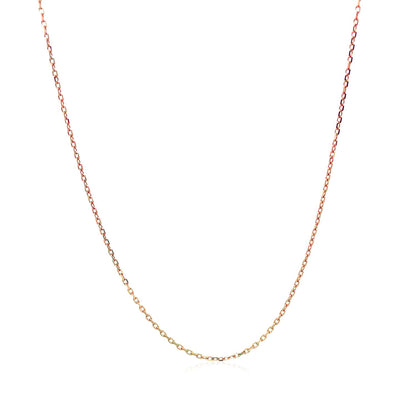 Diamond Cut Cable Link Chain in 14k Rose Gold (0.8 mm)