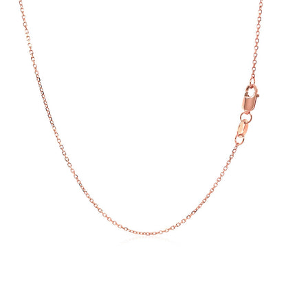 Diamond Cut Cable Link Chain in 14k Rose Gold (0.8 mm)