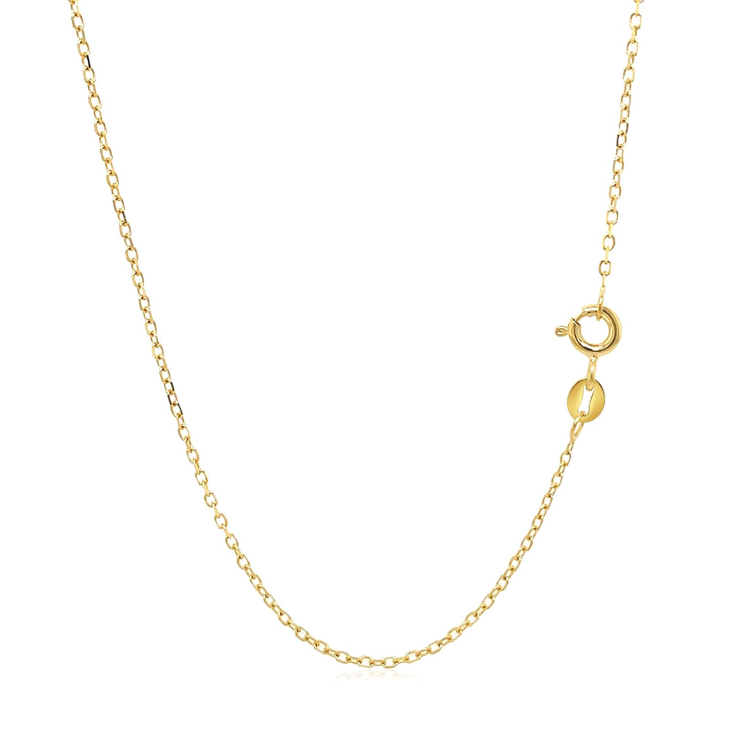 14k Yellow Gold Faceted Cable Link Chain 1.3mm