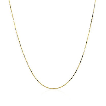 14k Yellow Gold Classic Box Chain 0.6mm