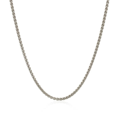 Sterling Silver Rhodium Plated Wheat Chain 1.3mm