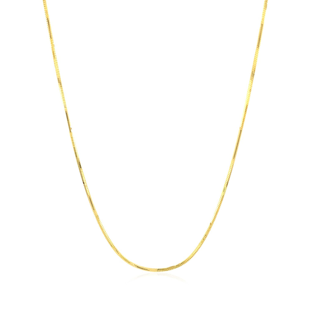 14k Yellow Gold Octagonal Shiny Snake Chain 0.8mm