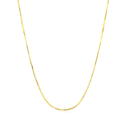 14k Yellow Gold Octagonal Shiny Snake Chain 0.8mm