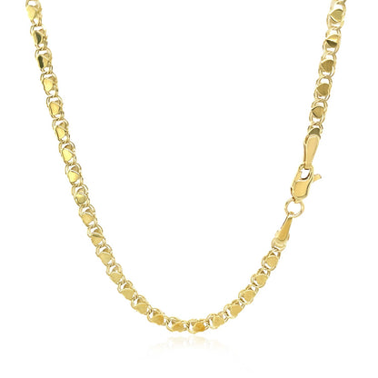 2.9mm 14k Yellow Gold Heart Chain