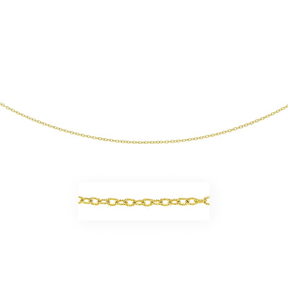 2.5mm 14k Yellow Gold Pendant Chain with Textured Links