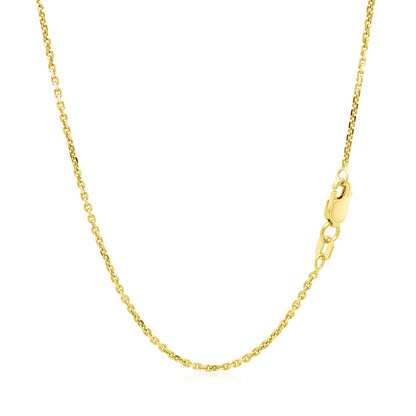 14k Yellow Gold Diamond Cut Cable Link Chain 1.4mm