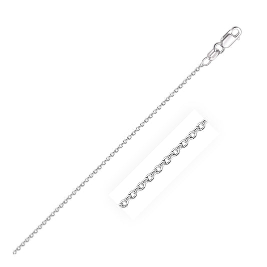 14k White Gold Round Cable Link Chain 1.5mm