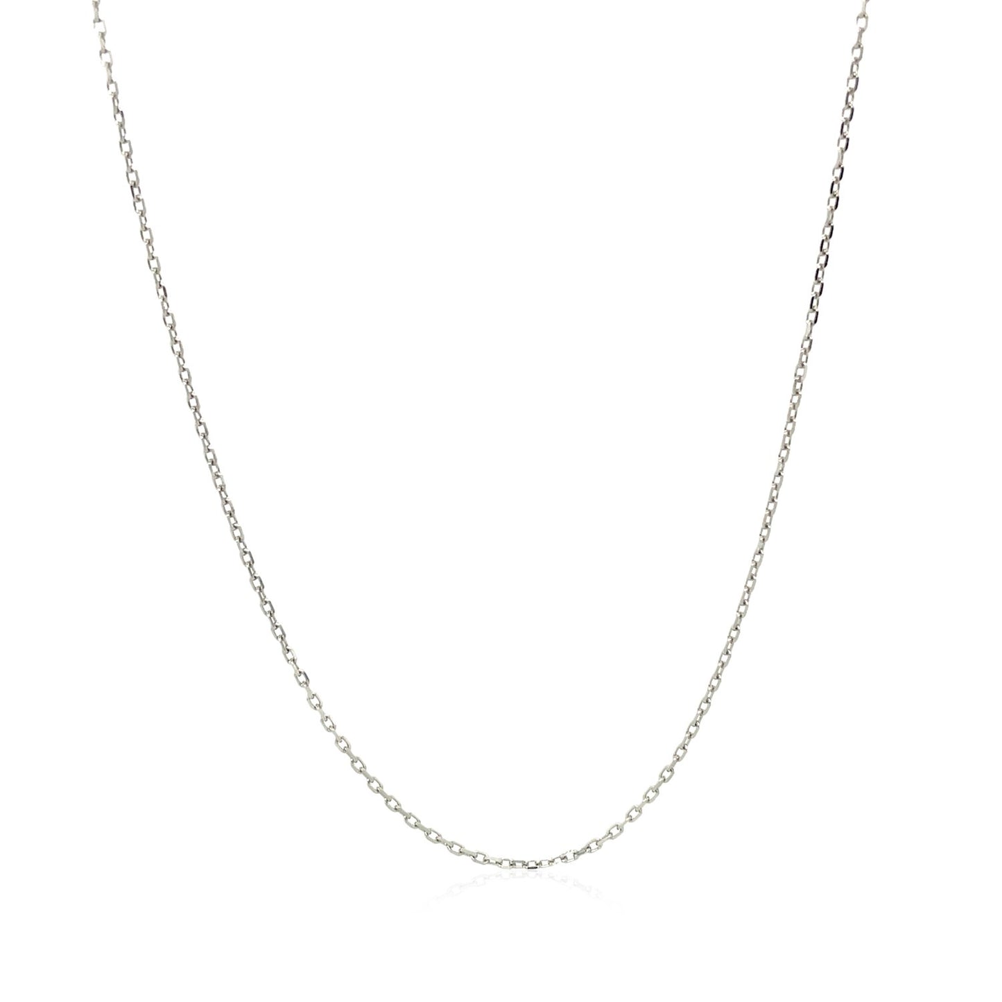 Sterling Silver Rhodium Plated Cable Chain 0.8mm