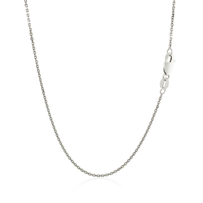 18k White Gold Cable Chain 1.1mm