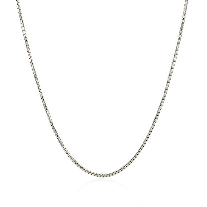 Sterling Silver Rhodium Plated Box Chain 1.1mm