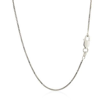 Sterling Silver Rhodium Plated Box Chain 1.1mm