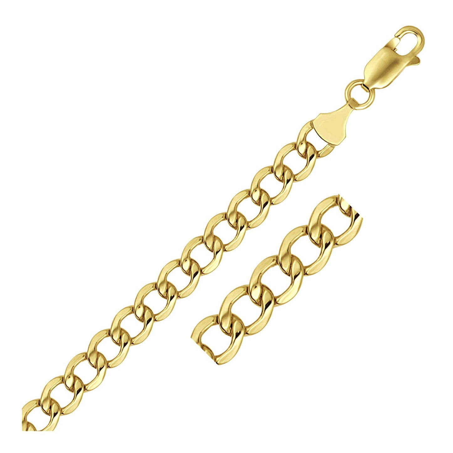 6.2mm 14k Yellow Gold Curb Chain