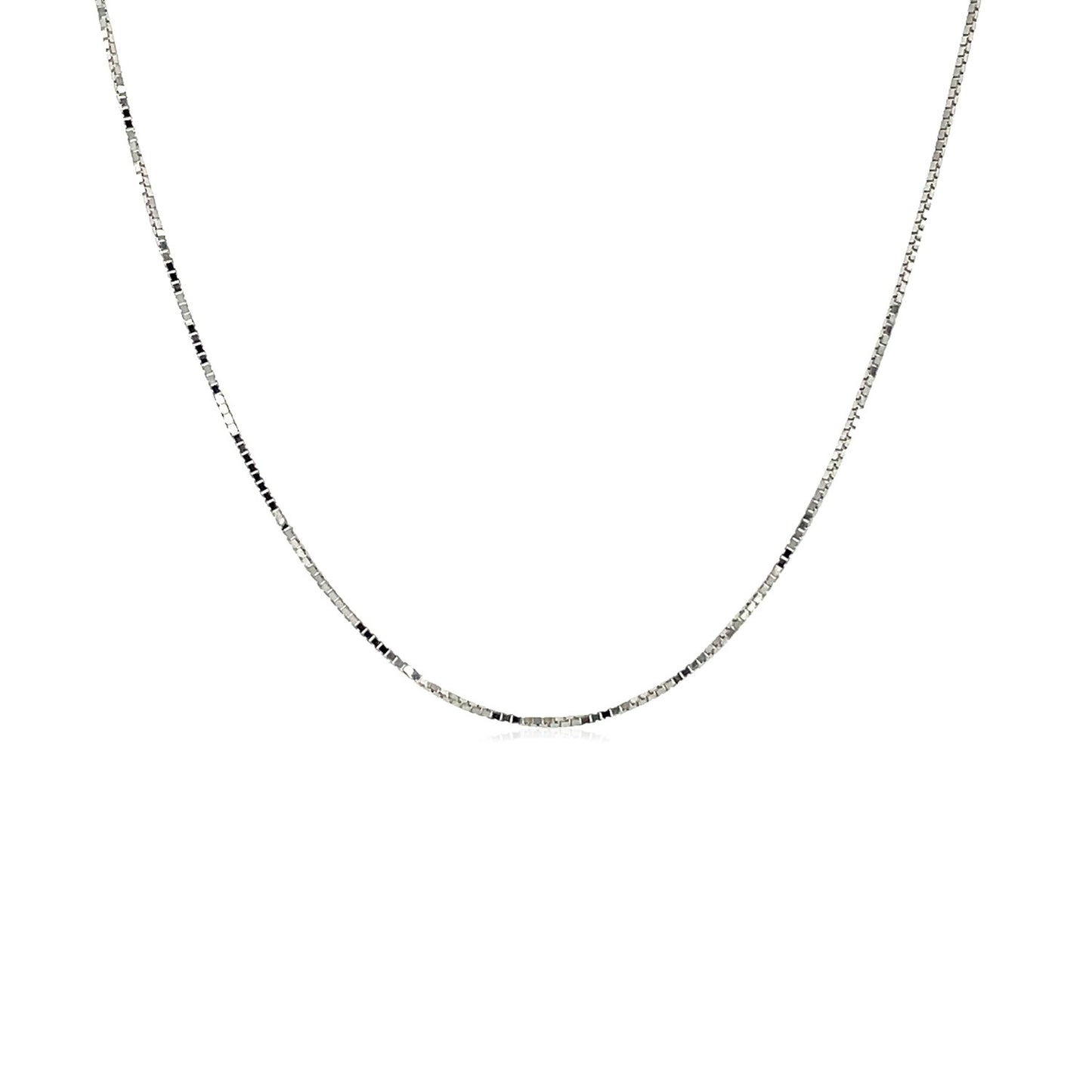 18k White Gold Box Chain 0.6mm