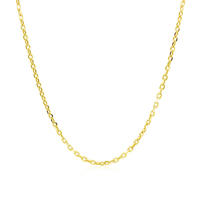 14k Yellow Gold Diamond Cut Cable Link Chain 1.5mm