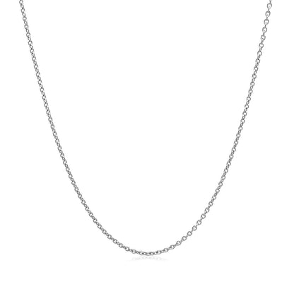 14k White Gold Round Cable Link Chain 1.1mm