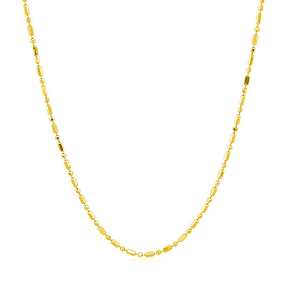 14k Yellow Gold Diamond-Cut Alternating Bead Chain 1.2mm