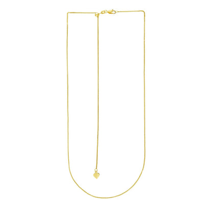 14k Yellow Gold Adjustable Wheat Chain 1.0mm