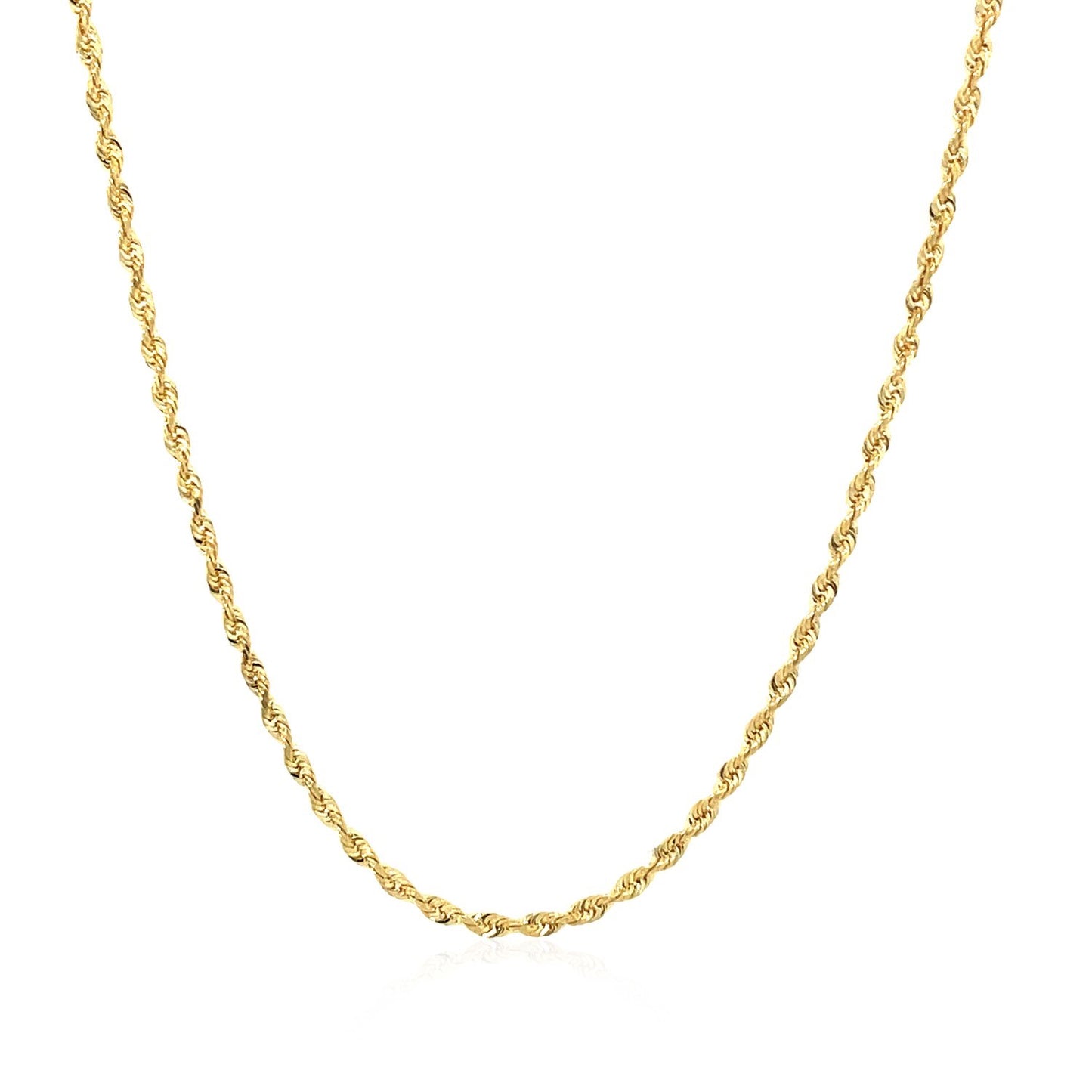 10k Yellow Gold Solid Diamond Cut Rope Chain 1.5mm