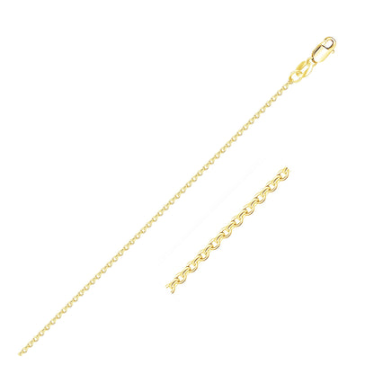 10k Yellow Gold Diamond Cut Cable Link Chain 1.1mm