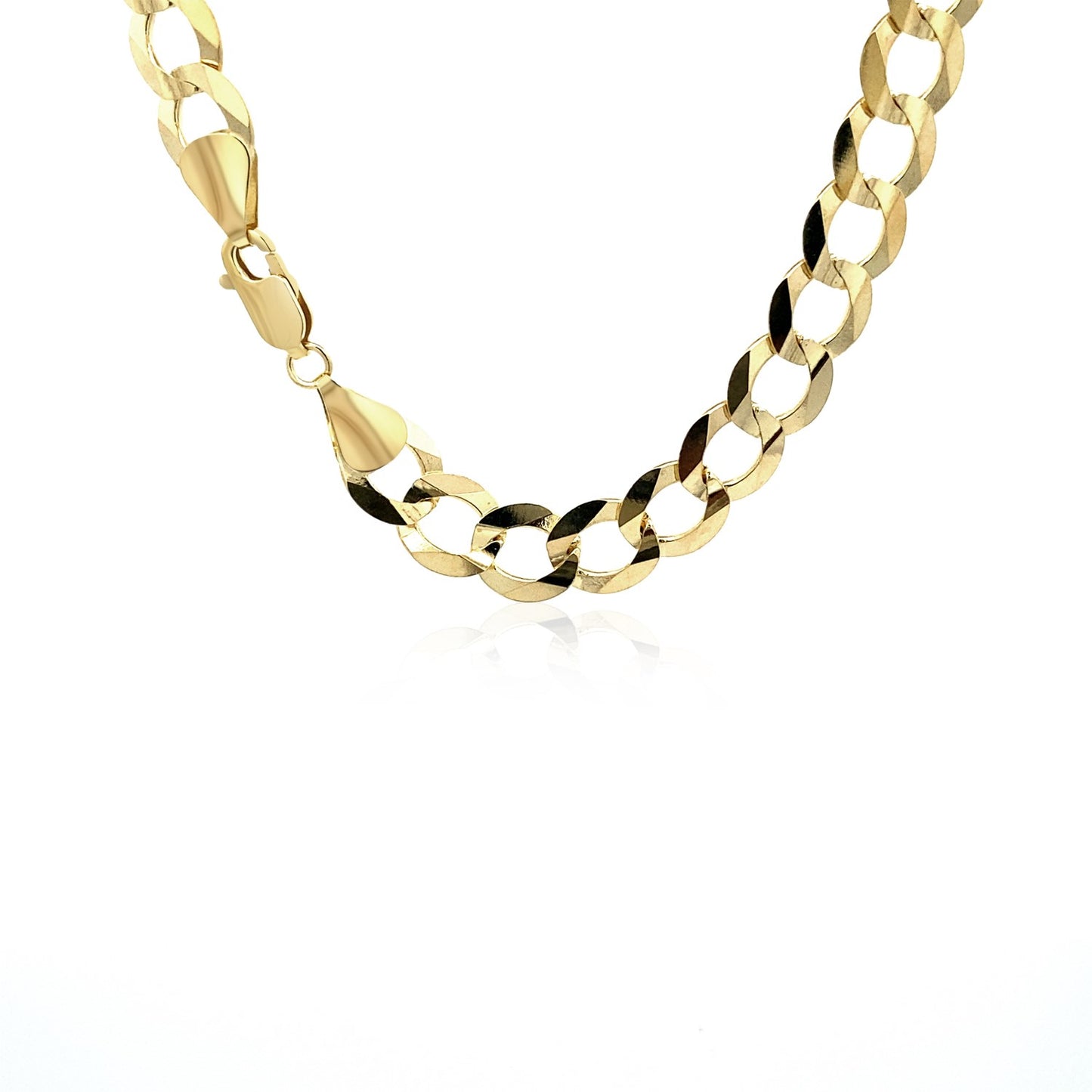 8.2mm 14k Yellow Gold Solid Curb Chain